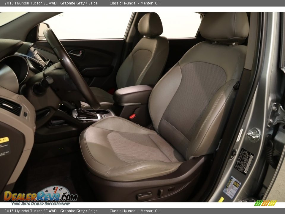 2015 Hyundai Tucson SE AWD Graphite Gray / Beige Photo #5