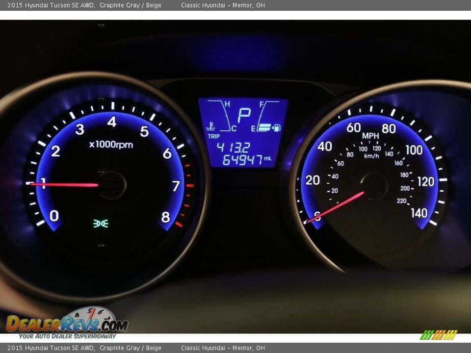 2015 Hyundai Tucson SE AWD Graphite Gray / Beige Photo #8