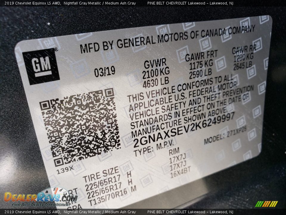 2019 Chevrolet Equinox LS AWD Nightfall Gray Metallic / Medium Ash Gray Photo #9