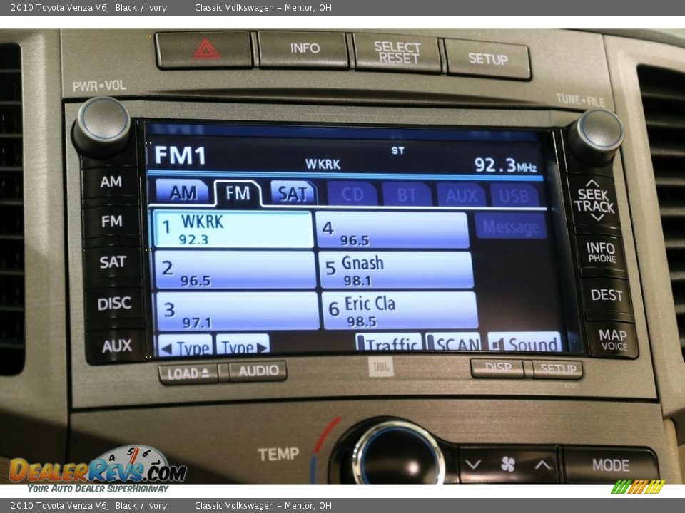 2010 Toyota Venza V6 Black / Ivory Photo #13