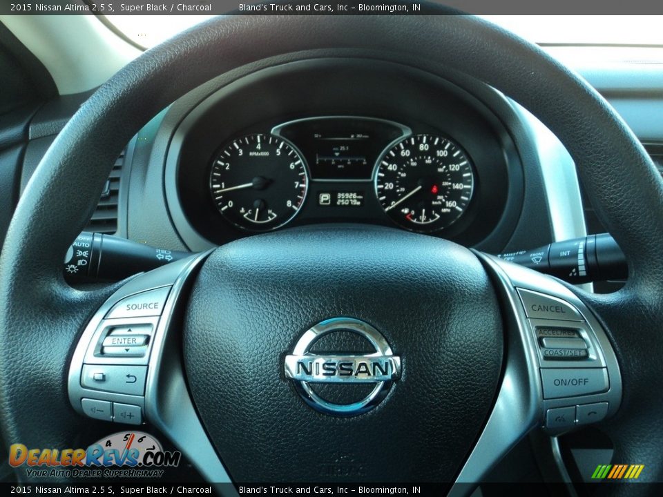 2015 Nissan Altima 2.5 S Super Black / Charcoal Photo #12