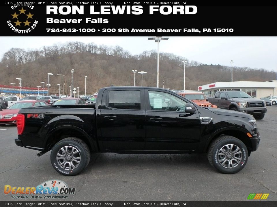 2019 Ford Ranger Lariat SuperCrew 4x4 Shadow Black / Ebony Photo #1