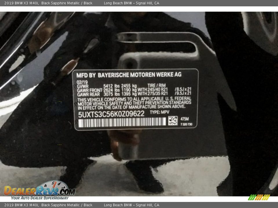 2019 BMW X3 M40i Black Sapphire Metallic / Black Photo #11