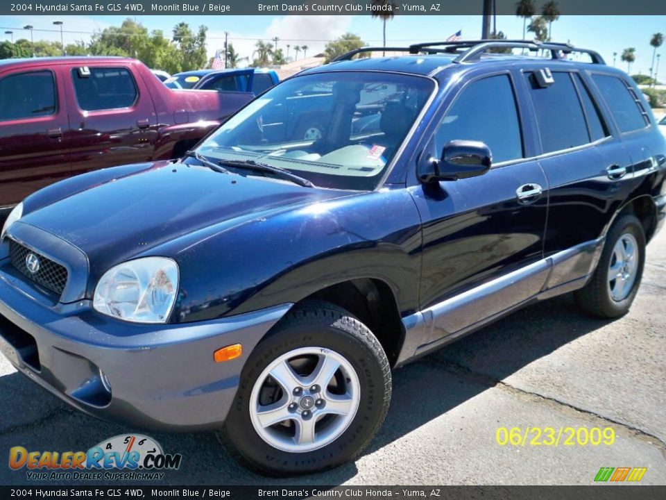 2004 Hyundai Santa Fe GLS 4WD Moonlit Blue / Beige Photo #1