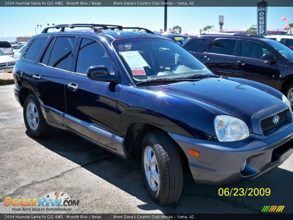 2004 Hyundai Santa Fe GLS 4WD Moonlit Blue / Beige Photo #2