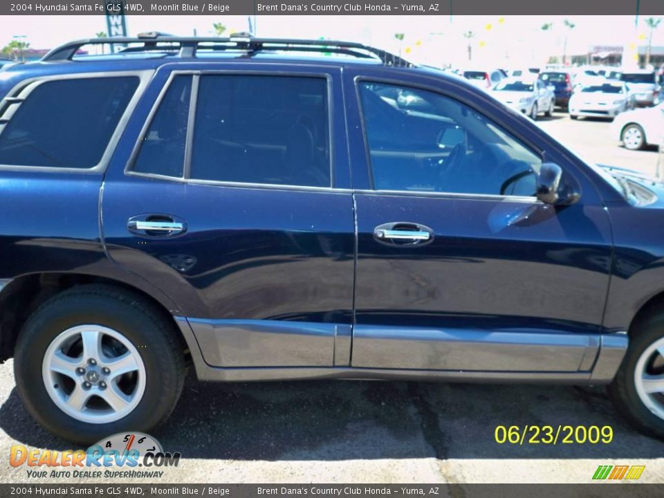 2004 Hyundai Santa Fe GLS 4WD Moonlit Blue / Beige Photo #3