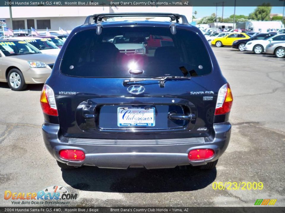2004 Hyundai Santa Fe GLS 4WD Moonlit Blue / Beige Photo #4