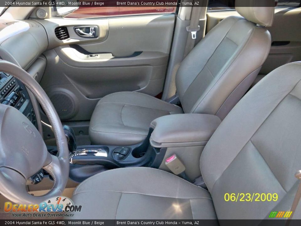 2004 Hyundai Santa Fe GLS 4WD Moonlit Blue / Beige Photo #6