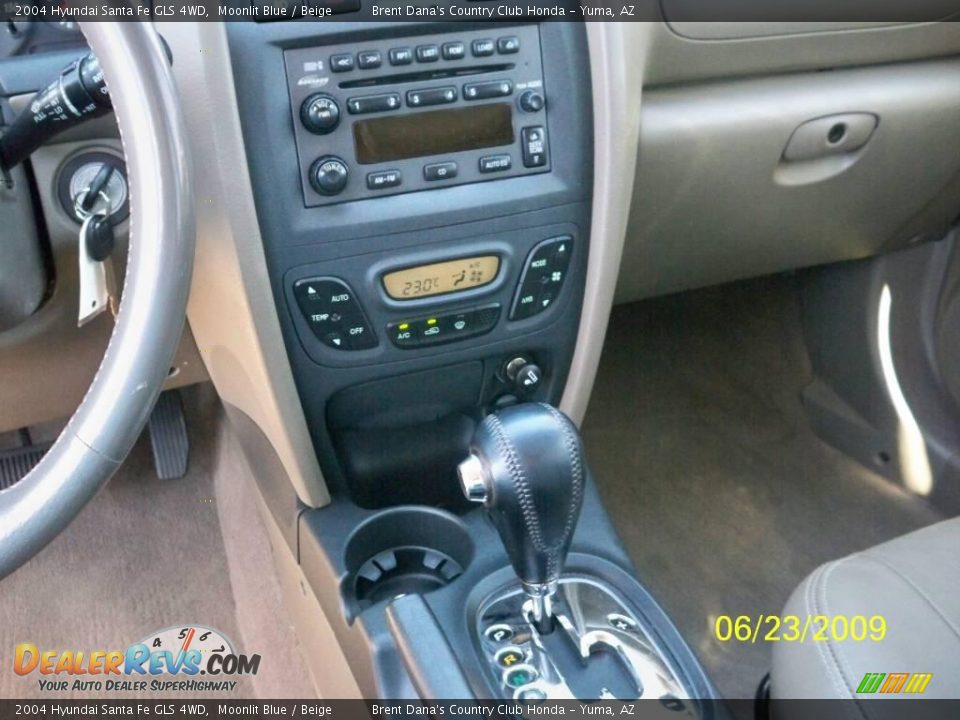 2004 Hyundai Santa Fe GLS 4WD Moonlit Blue / Beige Photo #9