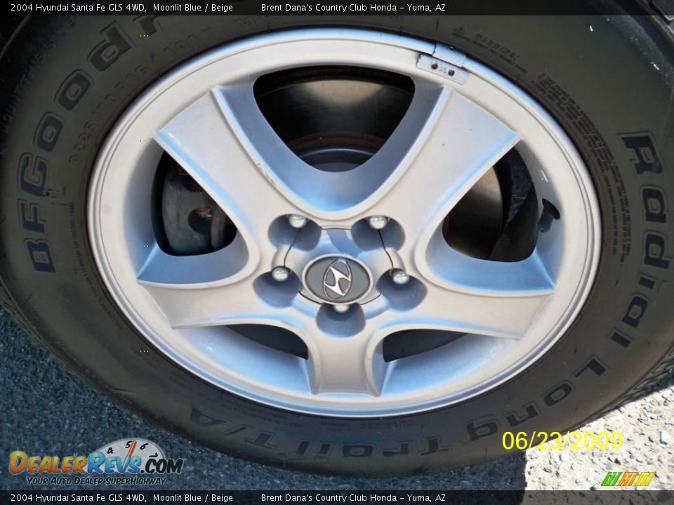 2004 Hyundai Santa Fe GLS 4WD Moonlit Blue / Beige Photo #10