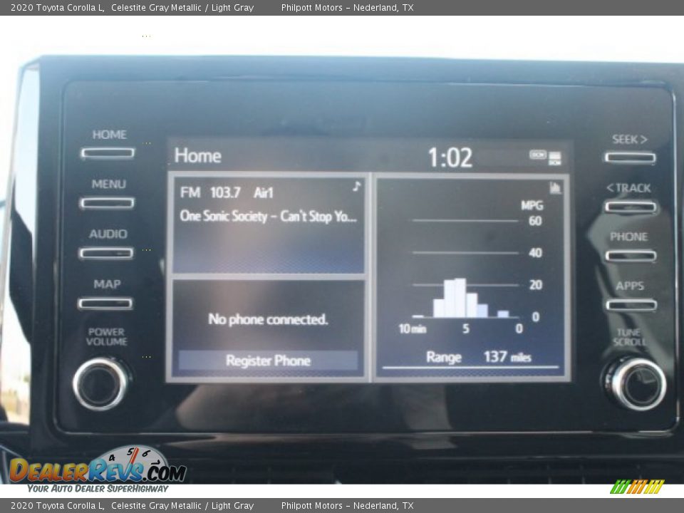 2020 Toyota Corolla L Celestite Gray Metallic / Light Gray Photo #11