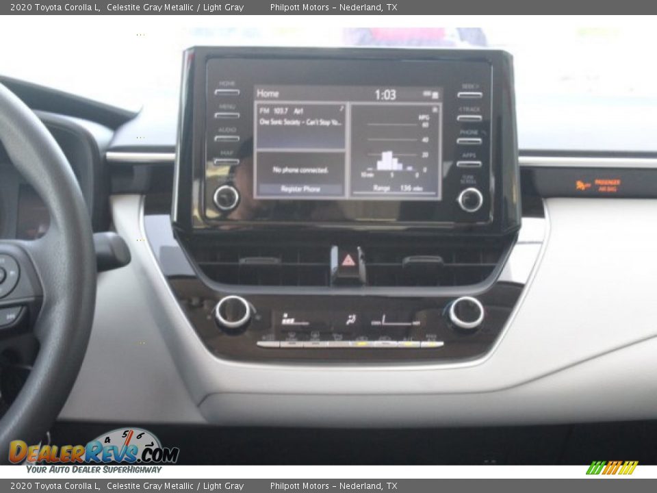 2020 Toyota Corolla L Celestite Gray Metallic / Light Gray Photo #17
