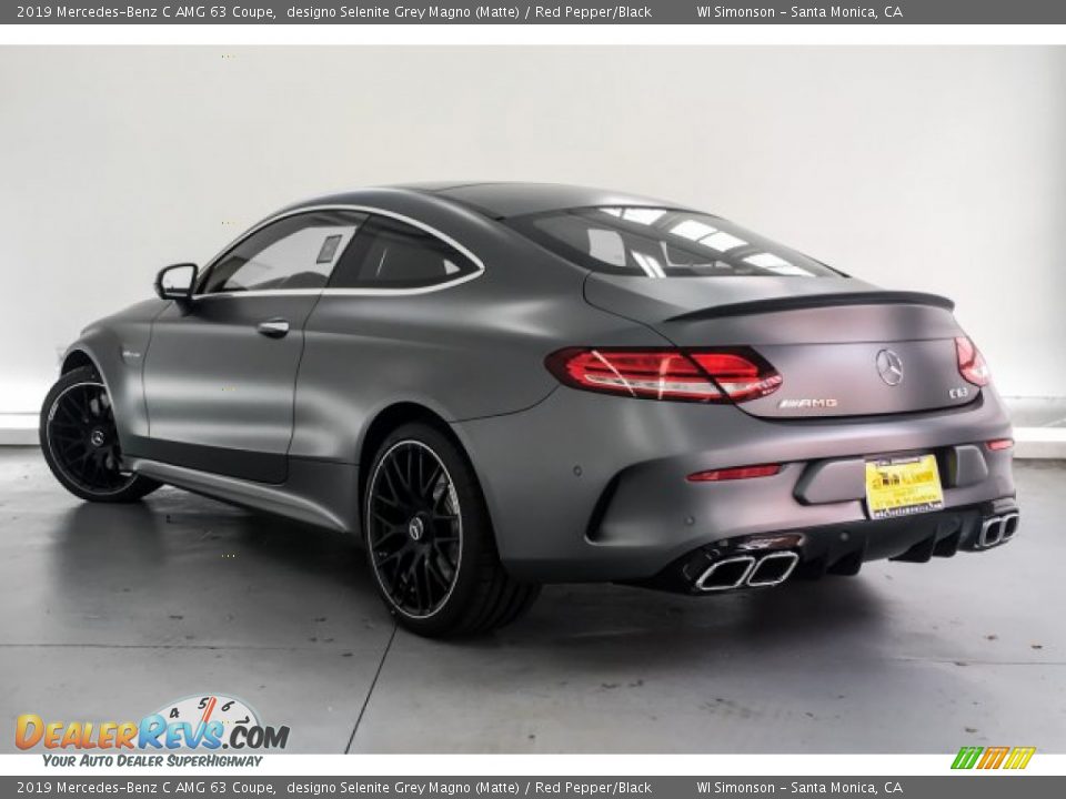 2019 Mercedes-Benz C AMG 63 Coupe designo Selenite Grey Magno (Matte) / Red Pepper/Black Photo #2