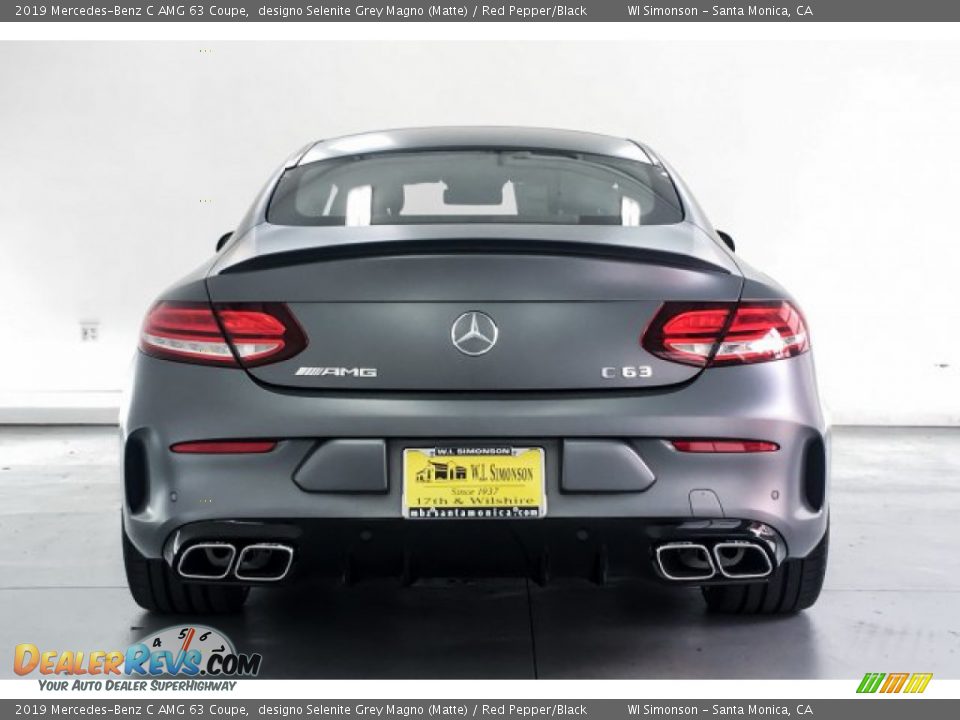 2019 Mercedes-Benz C AMG 63 Coupe designo Selenite Grey Magno (Matte) / Red Pepper/Black Photo #3