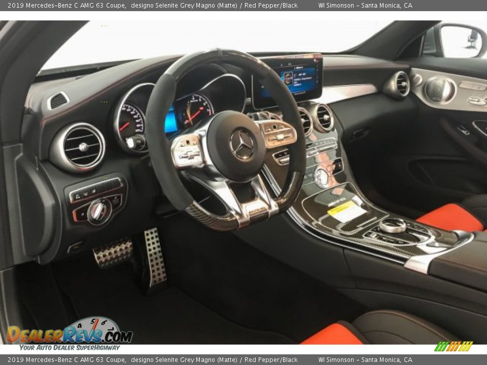 2019 Mercedes-Benz C AMG 63 Coupe designo Selenite Grey Magno (Matte) / Red Pepper/Black Photo #4