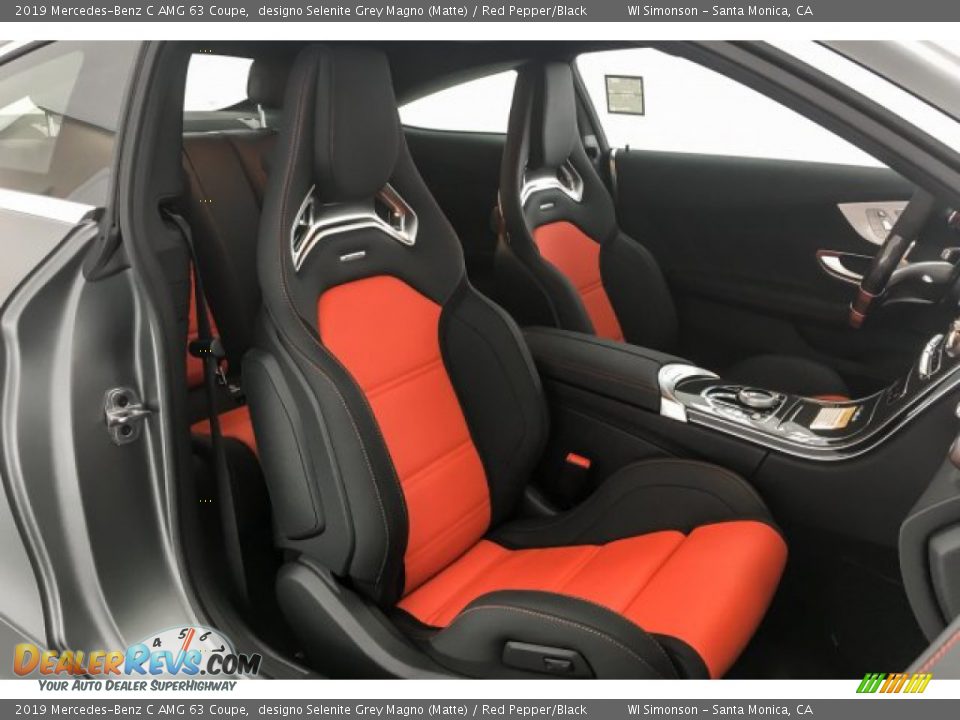2019 Mercedes-Benz C AMG 63 Coupe designo Selenite Grey Magno (Matte) / Red Pepper/Black Photo #5