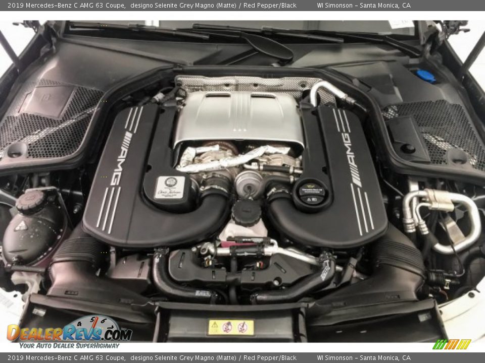 2019 Mercedes-Benz C AMG 63 Coupe designo Selenite Grey Magno (Matte) / Red Pepper/Black Photo #8