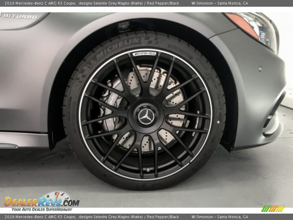 2019 Mercedes-Benz C AMG 63 Coupe designo Selenite Grey Magno (Matte) / Red Pepper/Black Photo #9
