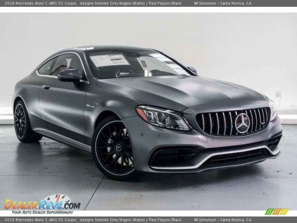 2019 Mercedes-Benz C AMG 63 Coupe designo Selenite Grey Magno (Matte) / Red Pepper/Black Photo #12