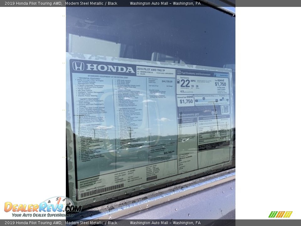 2019 Honda Pilot Touring AWD Modern Steel Metallic / Black Photo #15