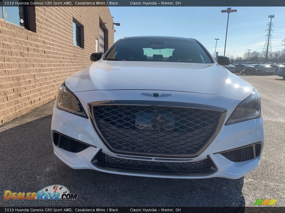 2019 Hyundai Genesis G80 Sport AWD Casablanca White / Black Photo #2