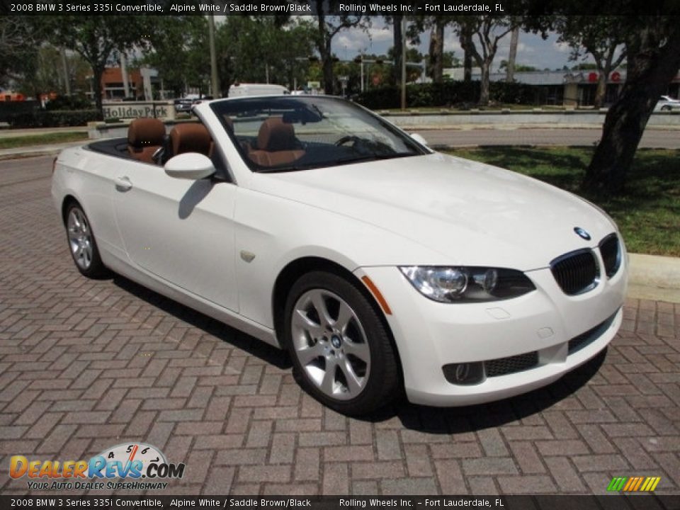 2008 BMW 3 Series 335i Convertible Alpine White / Saddle Brown/Black Photo #9