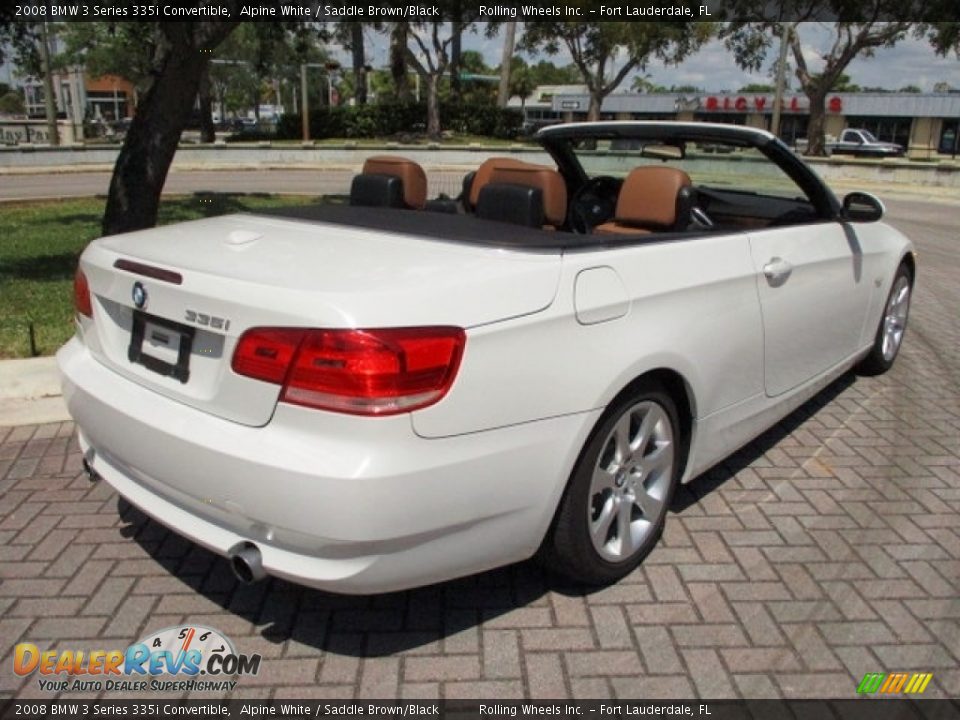 2008 BMW 3 Series 335i Convertible Alpine White / Saddle Brown/Black Photo #13