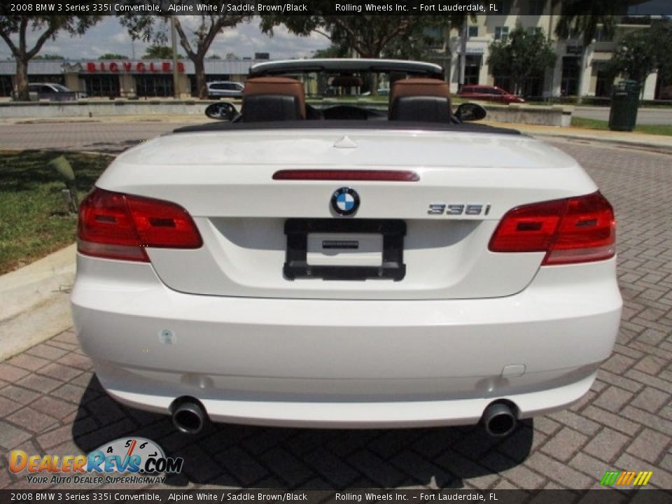 2008 BMW 3 Series 335i Convertible Alpine White / Saddle Brown/Black Photo #15