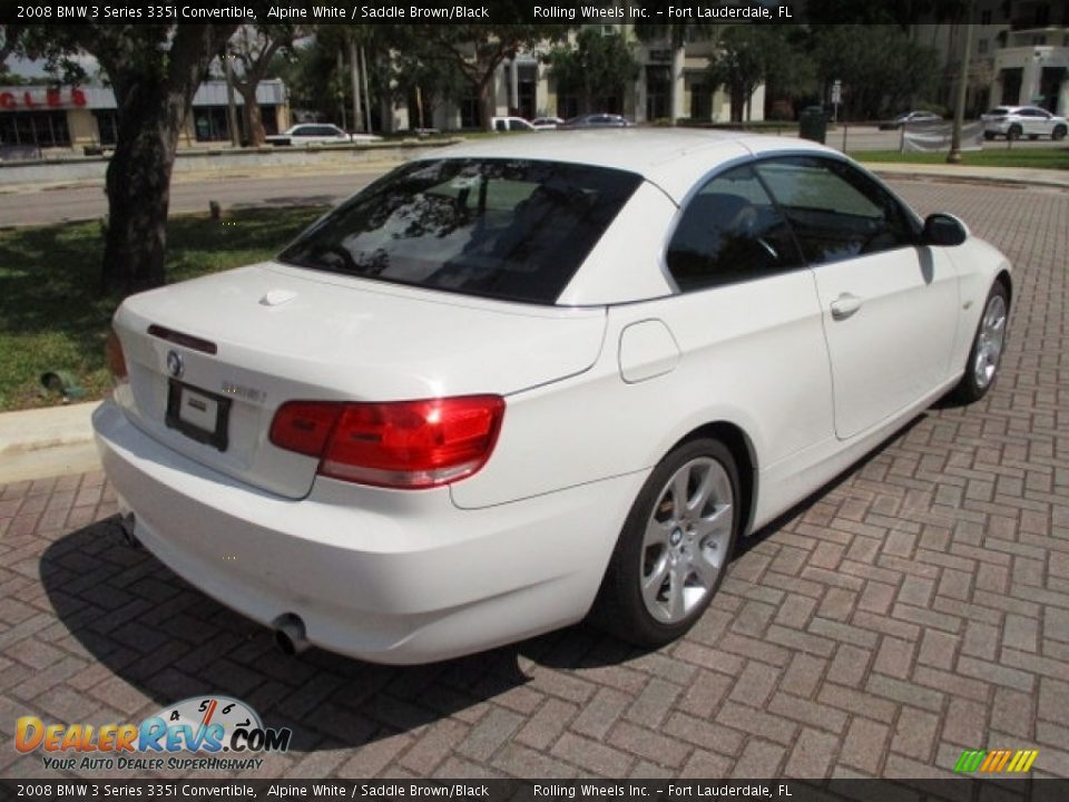2008 BMW 3 Series 335i Convertible Alpine White / Saddle Brown/Black Photo #17