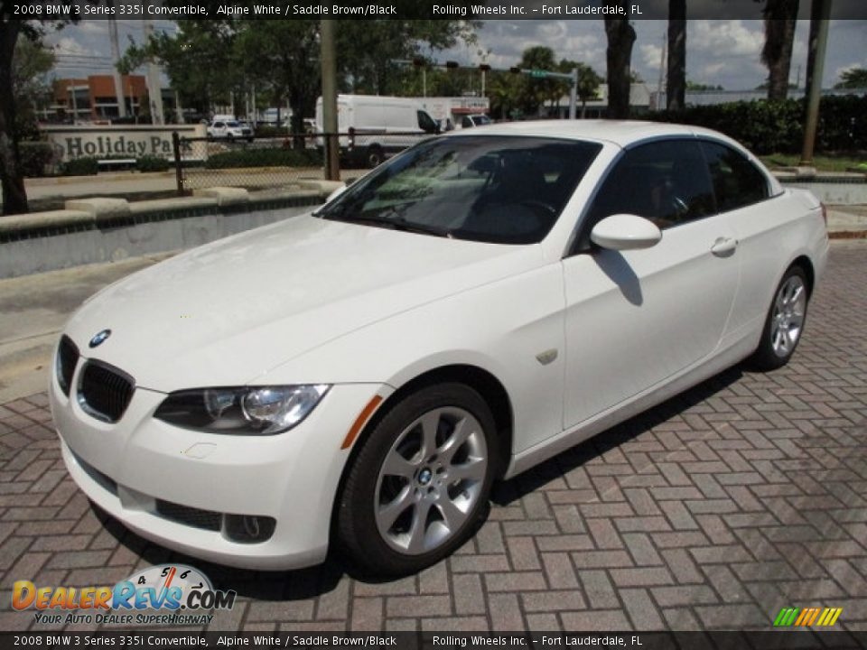 2008 BMW 3 Series 335i Convertible Alpine White / Saddle Brown/Black Photo #33