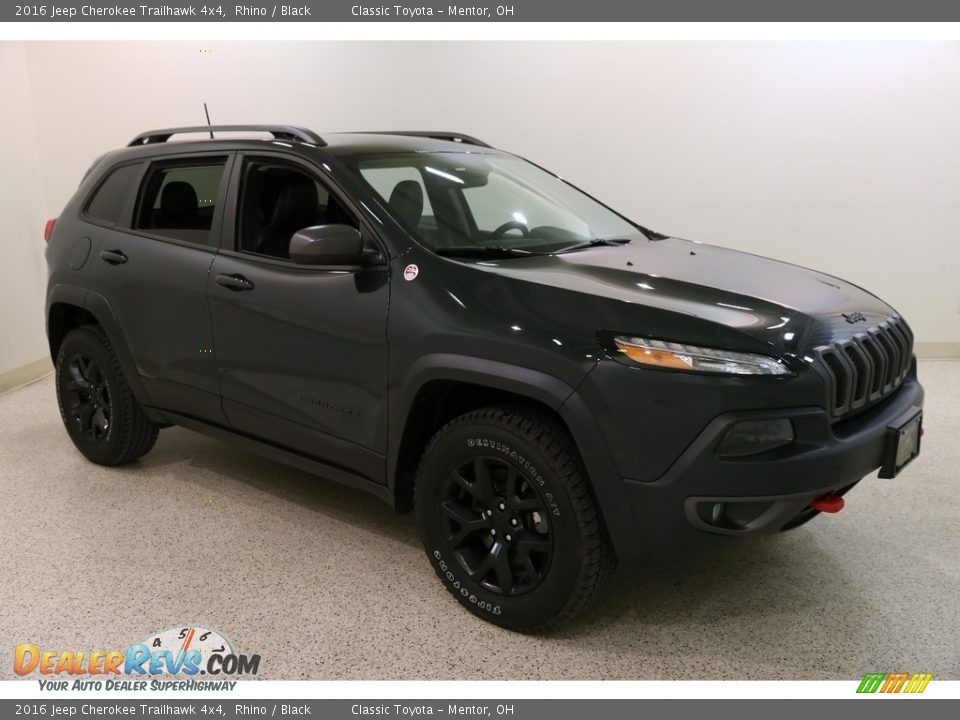 2016 Jeep Cherokee Trailhawk 4x4 Rhino / Black Photo #1