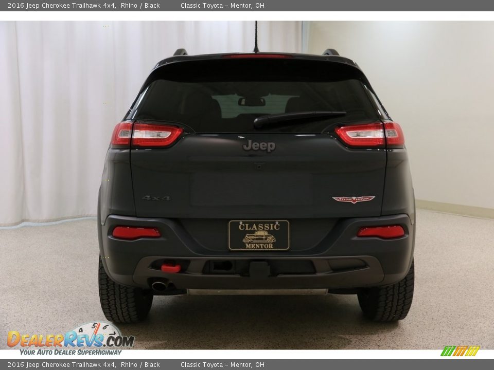 2016 Jeep Cherokee Trailhawk 4x4 Rhino / Black Photo #21