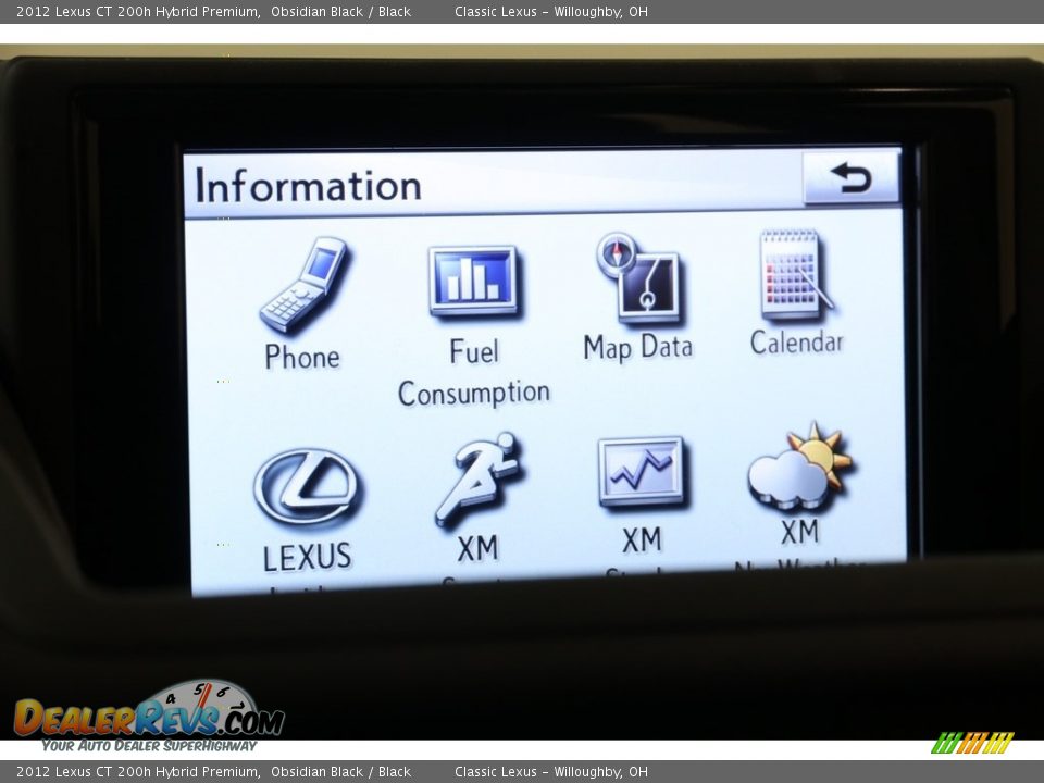 2012 Lexus CT 200h Hybrid Premium Obsidian Black / Black Photo #14