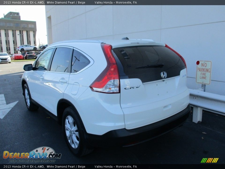 2013 Honda CR-V EX-L AWD White Diamond Pearl / Beige Photo #3