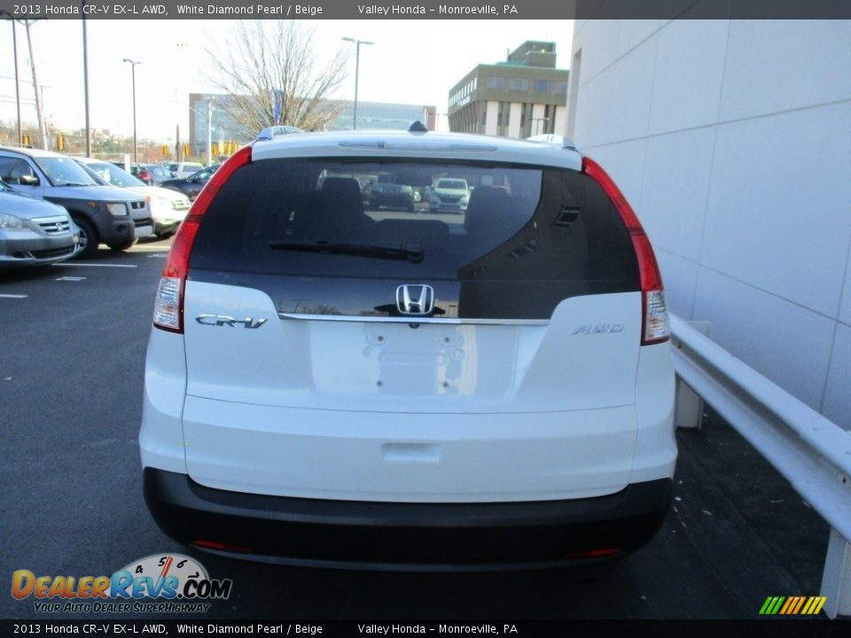 2013 Honda CR-V EX-L AWD White Diamond Pearl / Beige Photo #4