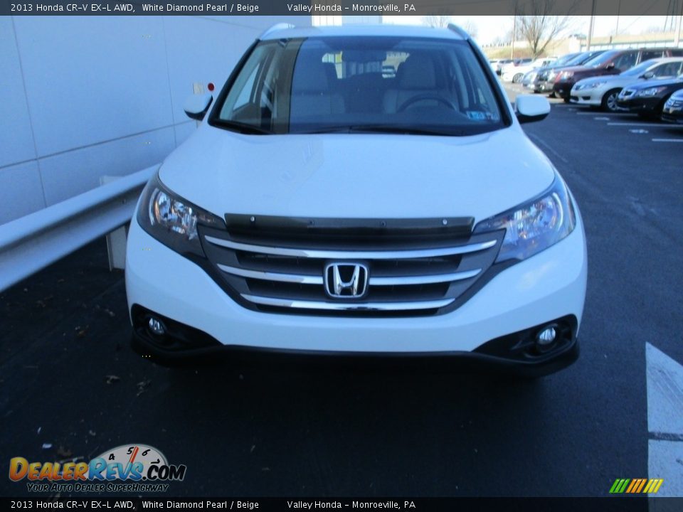 2013 Honda CR-V EX-L AWD White Diamond Pearl / Beige Photo #8