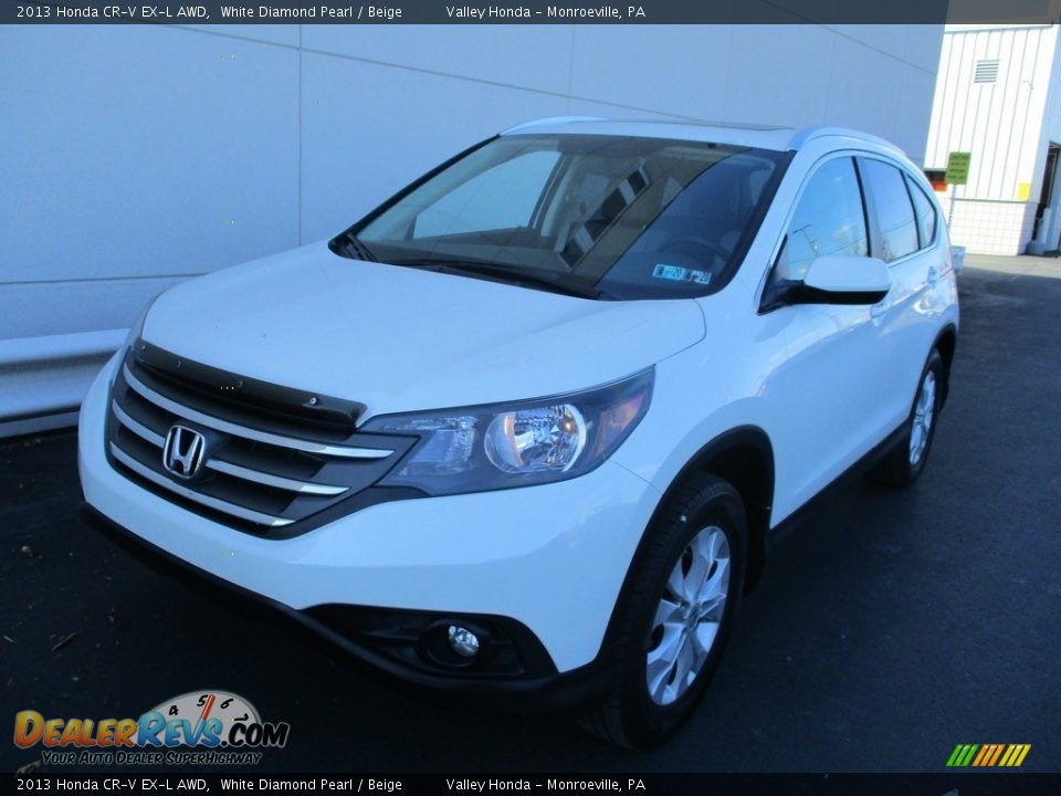 2013 Honda CR-V EX-L AWD White Diamond Pearl / Beige Photo #9