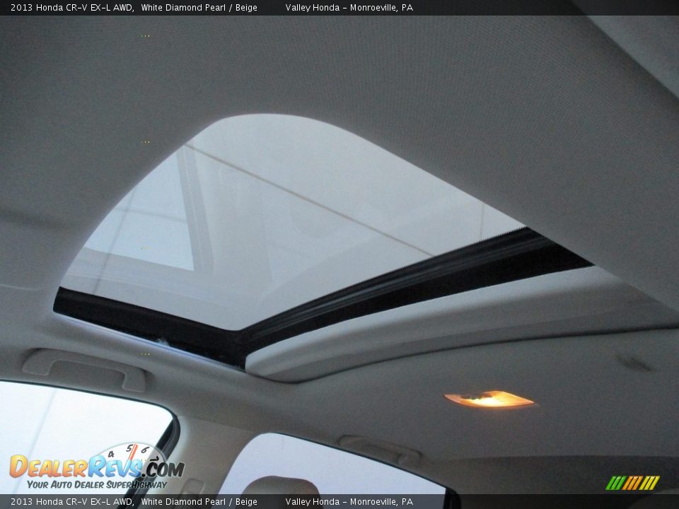 2013 Honda CR-V EX-L AWD White Diamond Pearl / Beige Photo #10