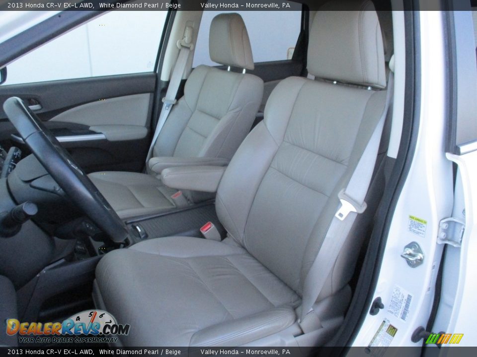 2013 Honda CR-V EX-L AWD White Diamond Pearl / Beige Photo #11