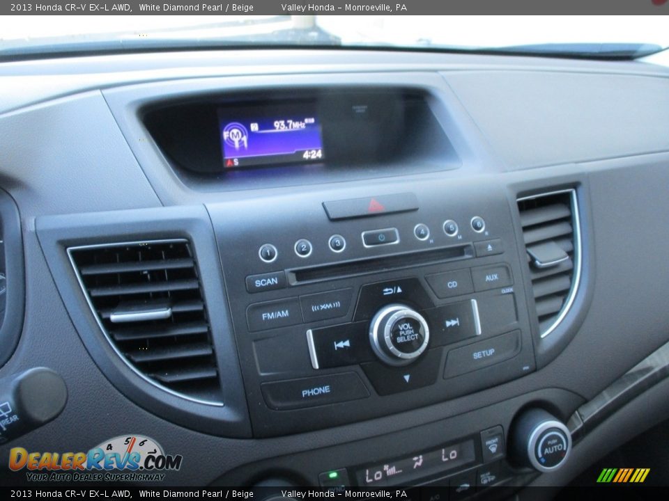 2013 Honda CR-V EX-L AWD White Diamond Pearl / Beige Photo #14
