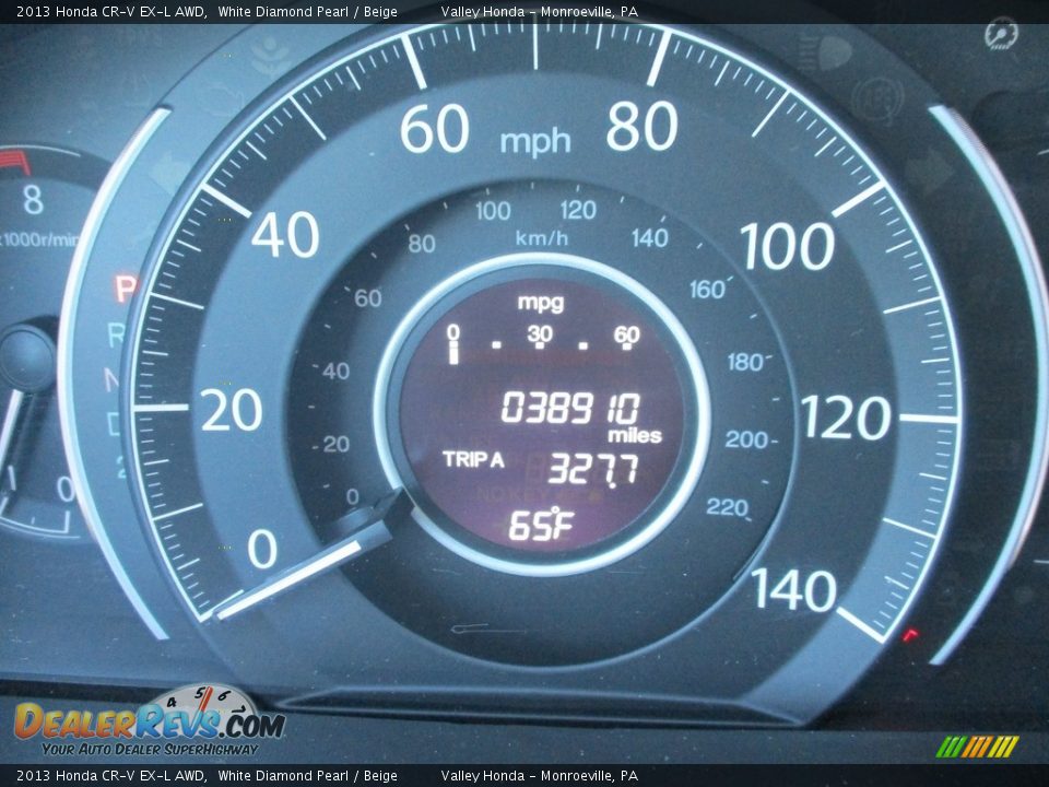 2013 Honda CR-V EX-L AWD White Diamond Pearl / Beige Photo #20