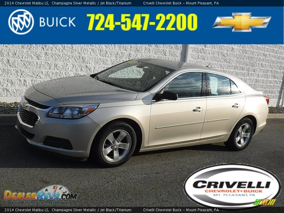 2014 Chevrolet Malibu LS Champagne Silver Metallic / Jet Black/Titanium Photo #1