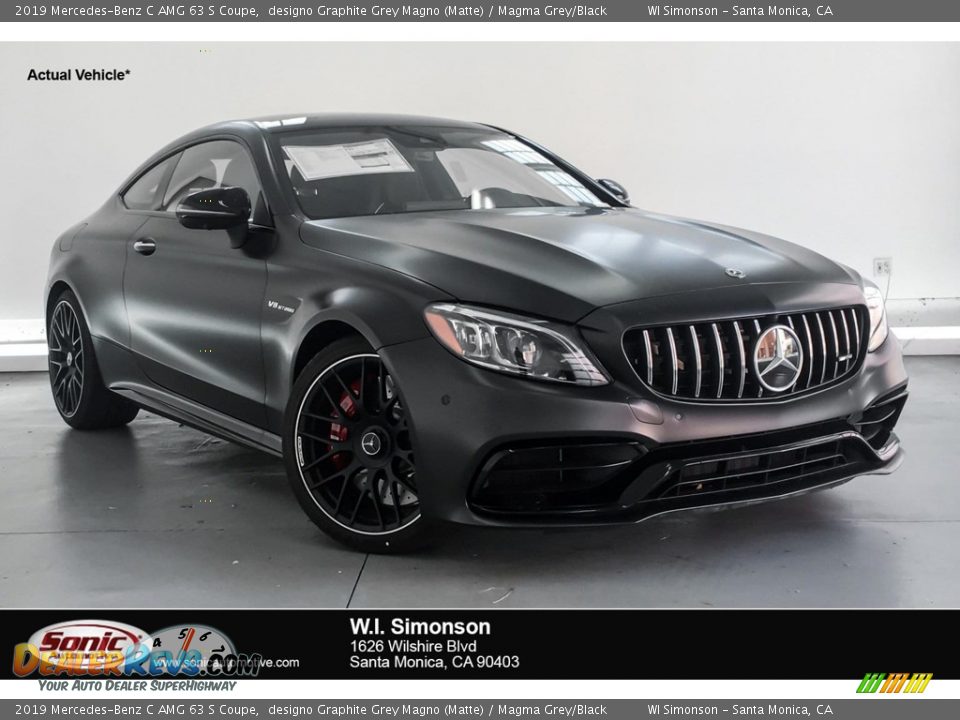 2019 Mercedes-Benz C AMG 63 S Coupe designo Graphite Grey Magno (Matte) / Magma Grey/Black Photo #1