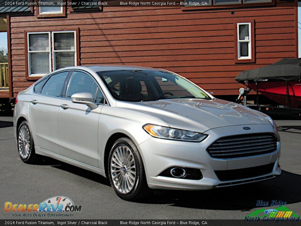 2014 Ford Fusion Titanium Ingot Silver / Charcoal Black Photo #7