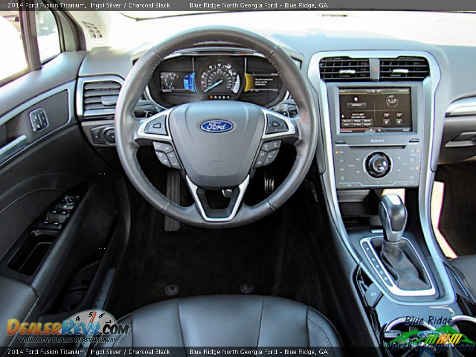 2014 Ford Fusion Titanium Ingot Silver / Charcoal Black Photo #14