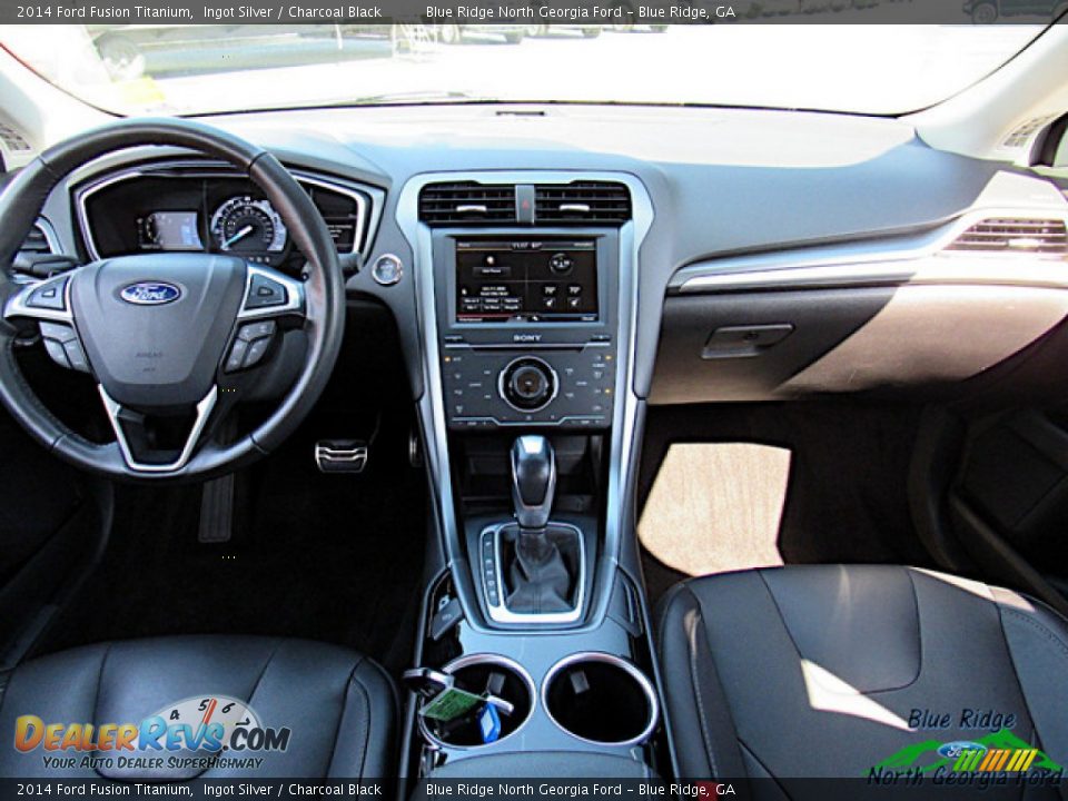 2014 Ford Fusion Titanium Ingot Silver / Charcoal Black Photo #15