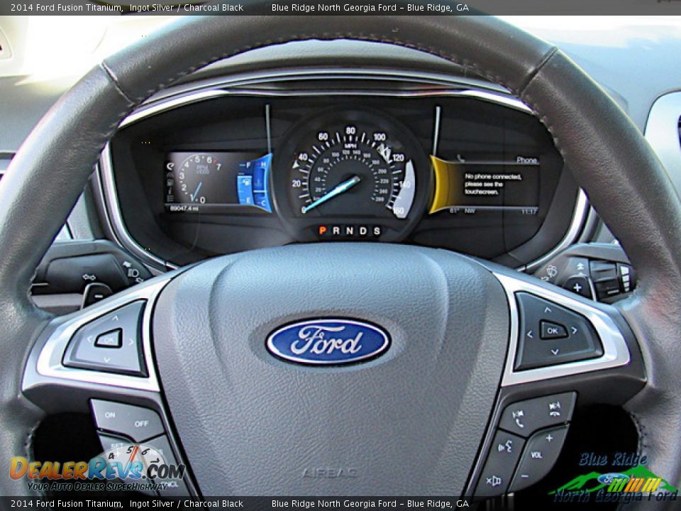 2014 Ford Fusion Titanium Ingot Silver / Charcoal Black Photo #17