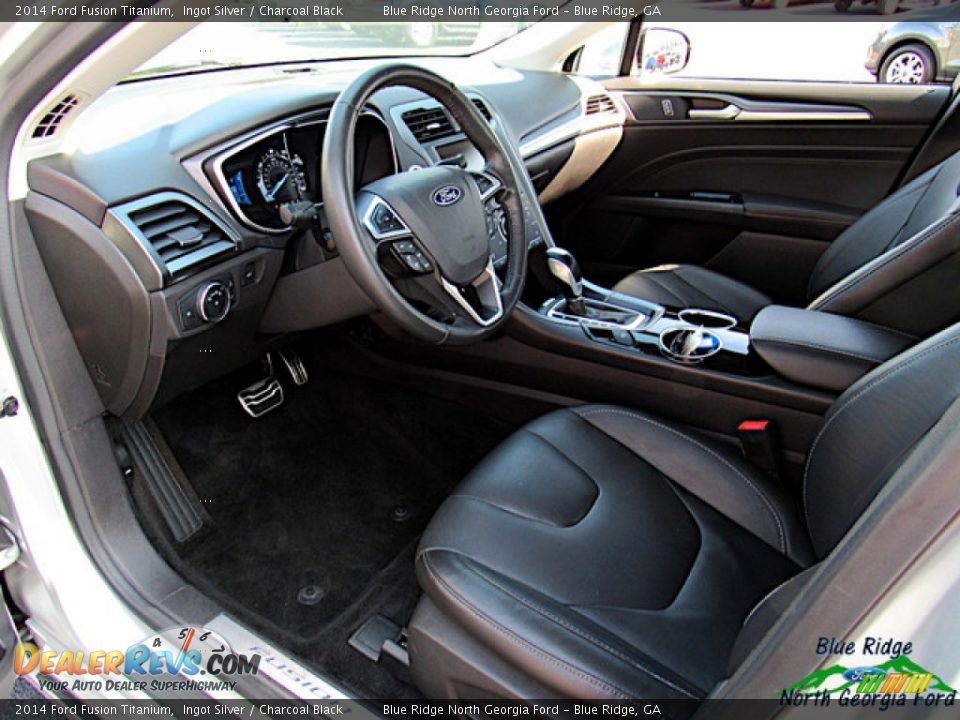 2014 Ford Fusion Titanium Ingot Silver / Charcoal Black Photo #25