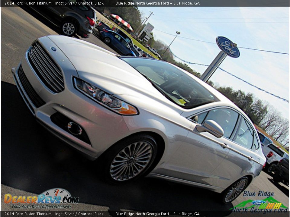 2014 Ford Fusion Titanium Ingot Silver / Charcoal Black Photo #28