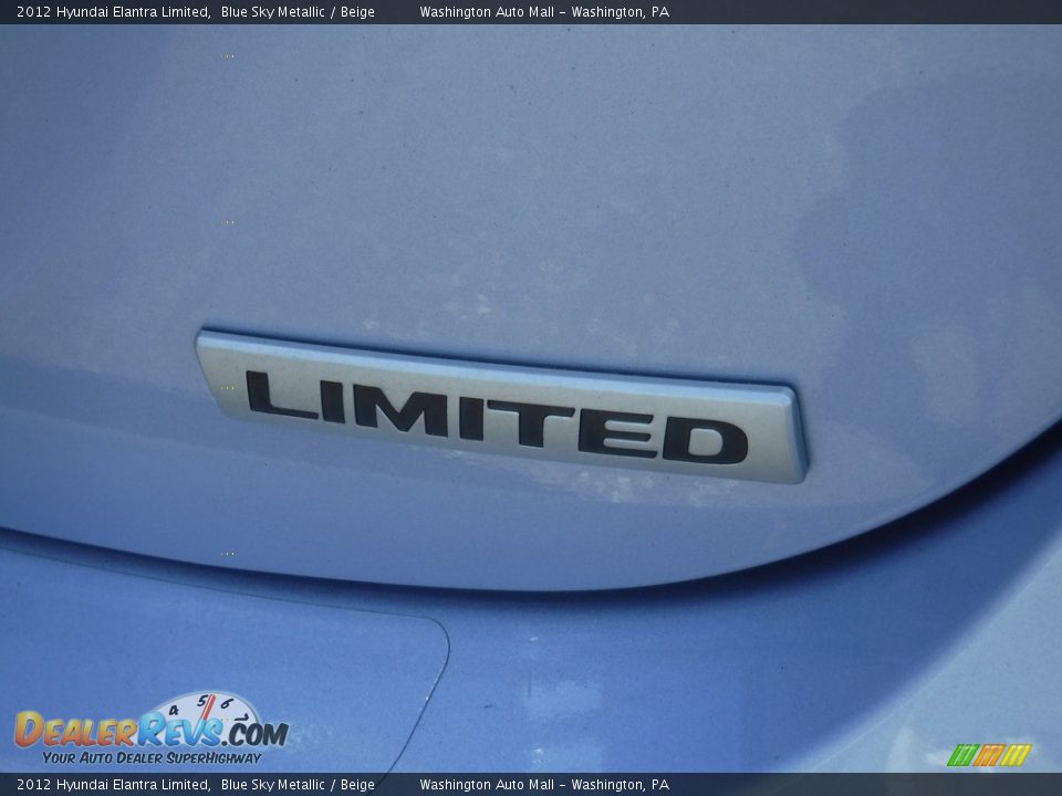 2012 Hyundai Elantra Limited Blue Sky Metallic / Beige Photo #10